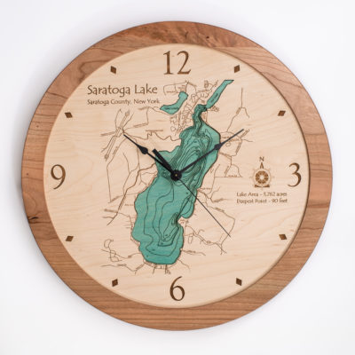High Relief Saratoga Lake NY Lake Clock