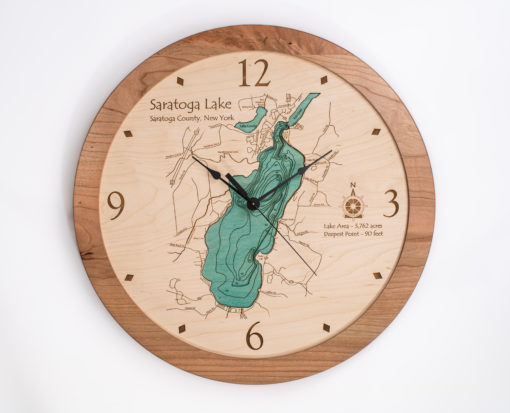 High Relief Saratoga Lake NY Lake Clock