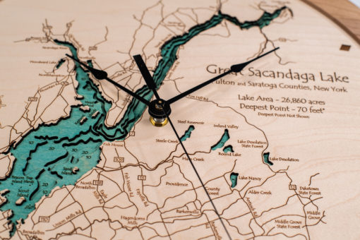 Detail Image of Great Sacandaga Lake Wooden Lake Clock