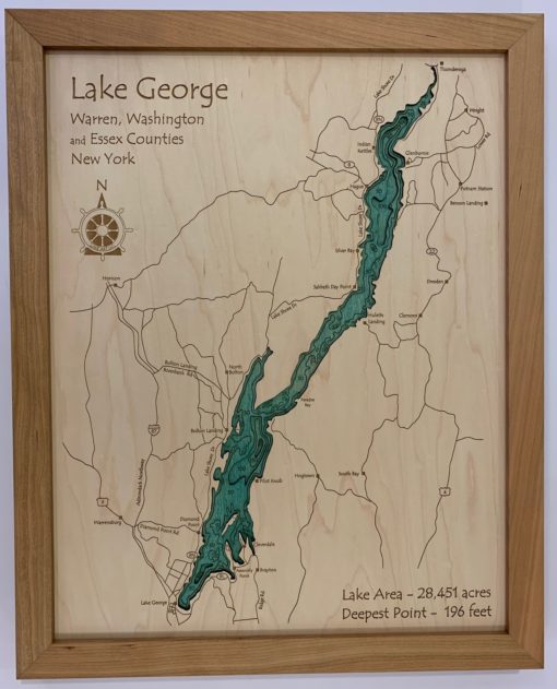 Lake George Wall Map Lakehouse Gift