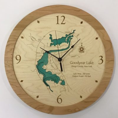 Goodyear Lake Clock - Wood Lake Clock - Otsego NY
